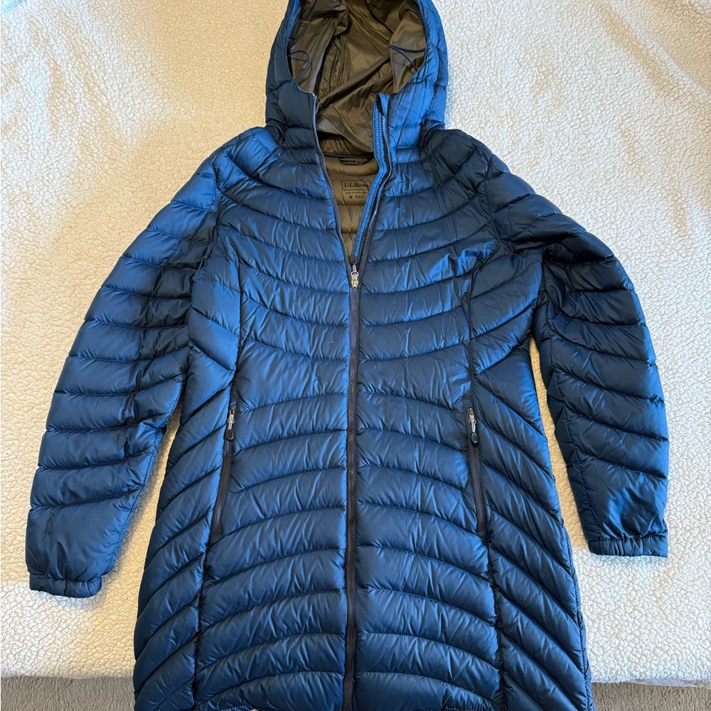 L.L. Bean Navy Hooded Puffer Jacket